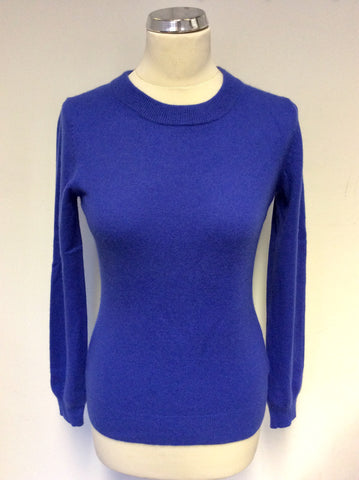 JOHN LEWIS BLUE PURE CASHMERE JUMPER SIZE 10