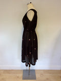 MULBERRY BLACK KITE PRINT SILK DRESS SIZE 10