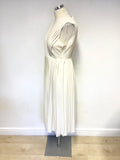 SELECTED FEMME CREAM SLEEVELESS PLEATED SPECIAL OCCASION DRESS SIZE 36 UK 8/10