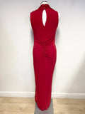 DAMSEL IN A DRESS RED SLEEVELESS LONG  EVENING DRESS  SIZE 12/14