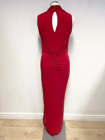 DAMSEL IN A DRESS RED SLEEVELESS LONG  EVENING DRESS  SIZE 12/14