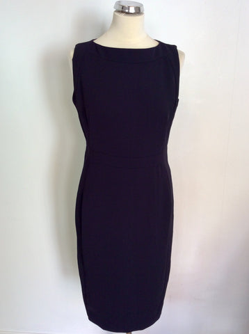 HOBBS NAVY BLUE SLEEVELESS PENCIL DRESS SIZE 12