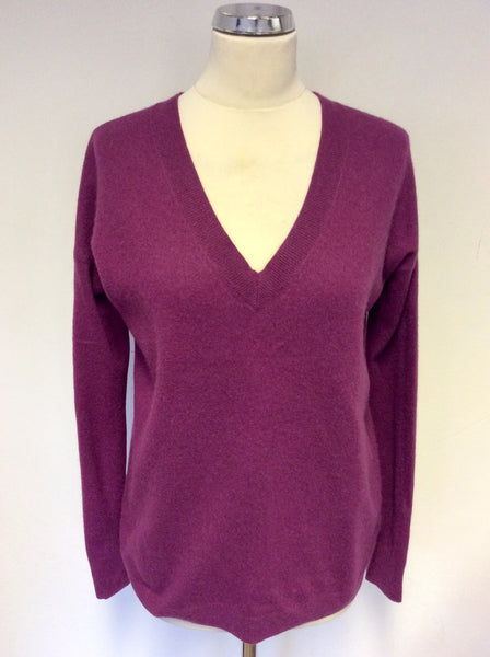 GAP PLUM V NECK CASHMERE JUMPER SIZE S