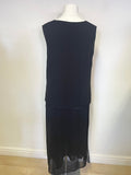 NITYA BLACK EMBROIDERED LONG SKIRT & SLEEVELESS TOP SET SIZE 46 UK 18