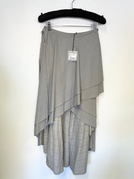 BRAND NEW SARAH PACINI GREY RAMIE TIERED WRAP AROUND SKIRT SIZE 1 UK 10