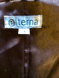 ALTERNA DARK BROWN SUEDE KNEE LENGTH COAT SIZE 3 UK 14/16