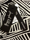 BRAND NEW JOSEPH RIBKOFF BLACK & WHITE PRINT REVERSIBLE LONG JACKET SIZE 18