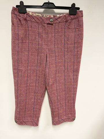 NESS STRAWBERRY PINK 100% WOOL TWEED BREECHES SIZE 16