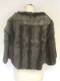 BRAND NEW Y-KEN BWLLAGIO GREY RABBIT FUR SHORT SPECIAL OCCASION JACKET SIZE M