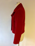 HOBBS DARK RED WOOL JACKET SIZE 10