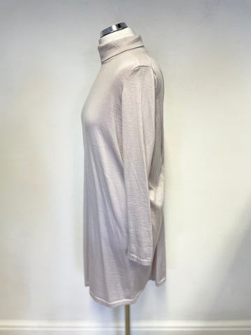 COS PUTTY 100% WOOL FINE KNIT LONG SLEEVED DRESS SIZE M