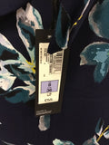 BRAND NEW MARKS & SPENCER AUTOGRAPH NAVY & TEAL FLORAL PRINT DRESS SIZE 8