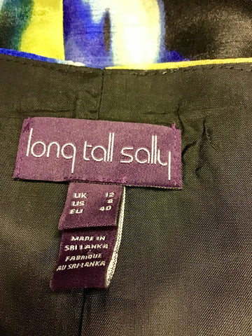 LONG TALL SALLY MULTICOLOURED PRINT DRESS SIZE 12