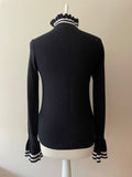 & OTHER STORIES BLACK & WHITE TRIM POLO NECK JUMPER SIZE XS