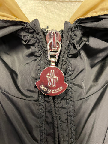 MONCLER OMBRÉ GIUBBOTTO BLACK HOODED WATERPROOF TRENCH COAT SIZE M