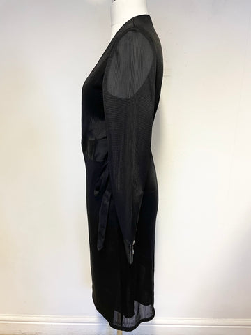MARKS & SPENCER AUTOGRAPH BLACK LONG SLEEVED WRAP DRESS SIZE 14