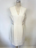TED BAKER DIONNE WINTER WHITE SLEEVELESS SHEATH DRESS SIZE 4 UK 14
