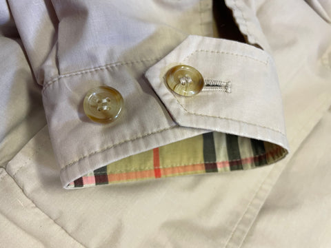 VINTAGE BURBERRY BEIGE LINED COTTON ZIPPED UP CASUAL JACKET SIZE M