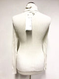 BRAND NEW AIRFIELD IVORY SPARKLE RIBBED POLONECK JUMPER SIZE 14