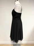 K DERHY BLACK STRAPPY PLEATED BODICE SPECIAL OCCASION FIT & FLARE DRESS SIZE M