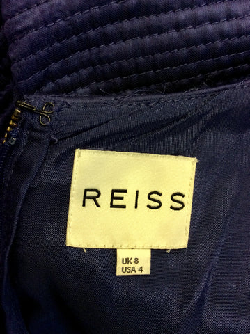 REISS INDA INK QUILTED FIT & FLARE DRESS SIZE 8