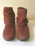HOTTER DEEP RED / WINE SUEDE TASSEL TRIM SUEDE ANKLE BOOTS SIZE 5.5/38.5