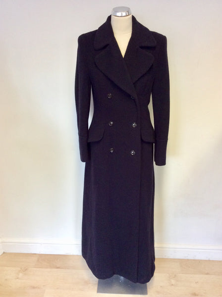 FRENCH CONNECTION DARK BLUE ALPACA & WOOL LONG COAT SIZE 10