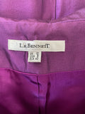 LK BENNETT PURPLE SILK & WOOL BLEND PENCIL DRESS & JACKET SUIT SIZE 12