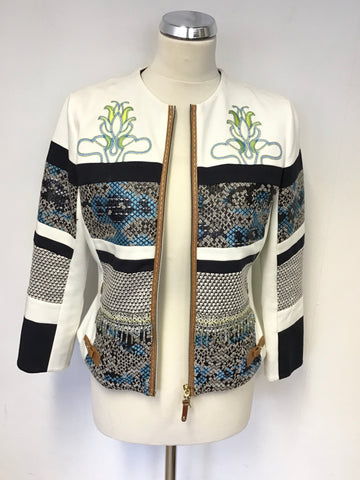 SPORTALM NEELA WHITE WITH CONTAST FABRIC WITH BEADING & EMBROIDERY SIZE 10