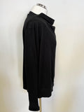 BRAND NEW COS BLACK 100% WOOL WRAP ACROSS FASTEN CARDIGAN SIZE M
