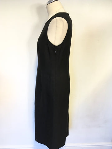 JACQUES VERT BLACK SLEEVELESS CUT OUT BACK MIDI LENGTH SHIFT DRESS SIZE 12