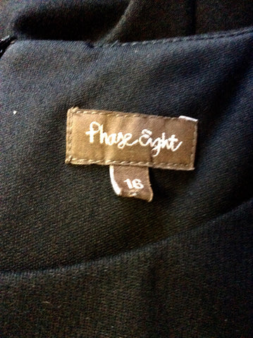 PHASE EIGHT BLACK 3/4 LENGTH SLEEVE PENCIL DRESS SIZE 16