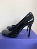 STUART WEITZMAN FOR RUSSELL & BROMLEY SWOON BLACK PATENT LEATHER HEELS SIZE UK 6.5/39.5