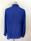 MASSIMO DUTTI ROYAL BLUE SILK SHIRT SIZE 44 UK 16
