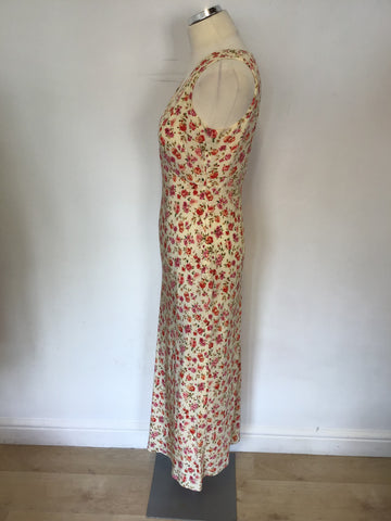 LAURA ASHLEY FLORAL PRINT SILK DRESS SIZE 12