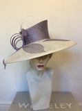 BRAND NEW WHITELEY WHITE & LILAC WIDE BRIM FORMAL HAT