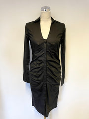 BRAND NEW PAUL SMITH BLACK LABEL BLACK COTTON FITTED SHIRT DRESS SIZE 40 UK 8/10