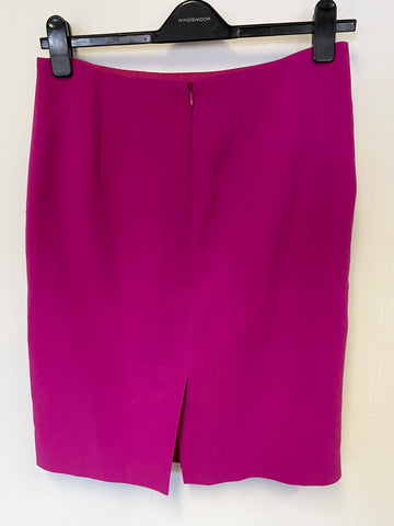 HOBBS CERISE PINK FITTED JACKET & PENCIL SKIRT SUIT SIZE 12