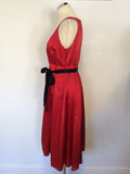 MONSOON RED SILK & COTTON SPECIAL OCCASION DRESS SIZE 14
