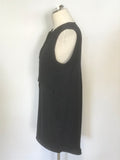 WHISTLES NAVY BLUE SLEEVELESS LAYERED FRONT TOP SHIFT DRESS SIZE 10
