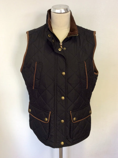 RALPH LAUREN BLACK & BROWN TRIM GILET SIZE L