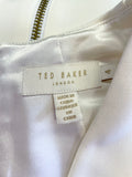 TED BAKER DIONNE WINTER WHITE SLEEVELESS SHEATH DRESS SIZE 4 UK 14