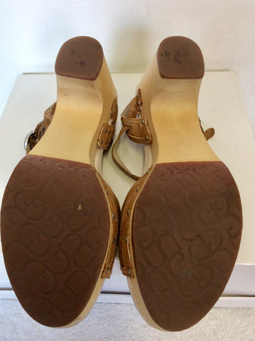 UGG OLIANA TAN BROWN SUEDE LEATHER CLOG SANDALS SIZE 7.5/40