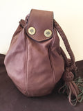 MULBERRY BROWN ANGELICA SOFT NAPPA LEATHER TASSEL BAG