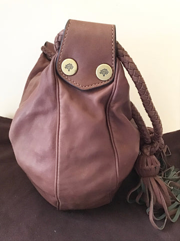 MULBERRY BROWN ANGELICA SOFT NAPPA LEATHER TASSEL BAG