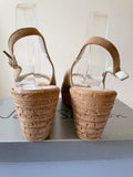 JANE SHILTON JUJU TAN SUEDE PEEPTOE SLINGBACK WEDGE HEELS SIZE 7/40