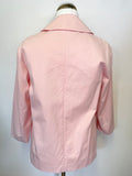 LOVE MOSCHINO PINK COLLARED EDGE TO EDGE 3/4 SLEEVE COTTON JACKET SIZE 14