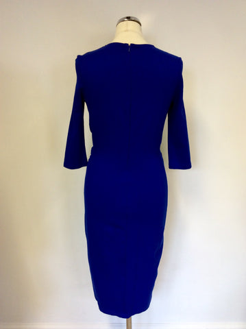 HOBBS BLUE STRETCH PENCIL DRESS SIZE 10