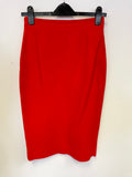 HOBBS BRIGHT RED WOOL BLEND JACKET & PENCIL SKIRT SUIT SIZE 8