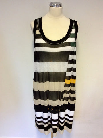 BRAND NEW MARCCAIN STRIPED LONG FINE KNIT TOP & HOODED CARDIGAN SIZE N6 UK XL